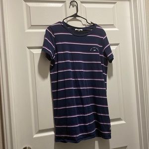 VANS SKATER Blue Stripe High Roller Short Sleeve   T-Shirt Dress size: medium